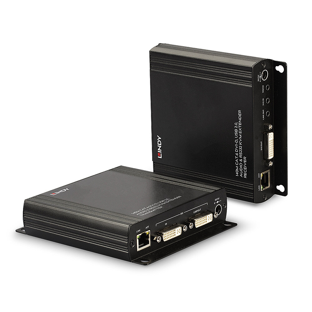 140m Cat.6 DVI-D, USB, Audio & RS232 KVM-laajennin (DVI-D, USB, Audio & RS232)