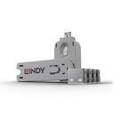 Lindy 40454 - USB-lukko avaimella Valkoinen 4kpl