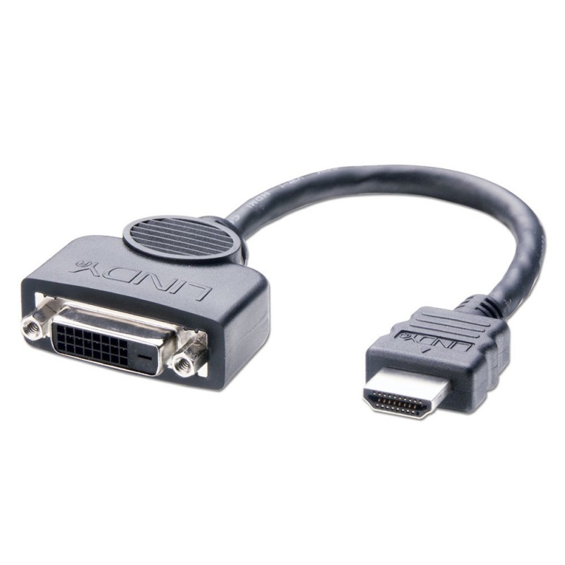 [41227] DVI-D naaras-HDMI uros sovitin kaapeli, 0.2m