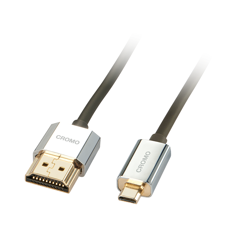 1m CROMO Slim High Speed HDMI-Micro-HDMI-kaapeli, jossa on Ethernet 1m CROMO Slim High Speed HDMI-Micro-HDMI-kaapeli, jossa on Ethernet