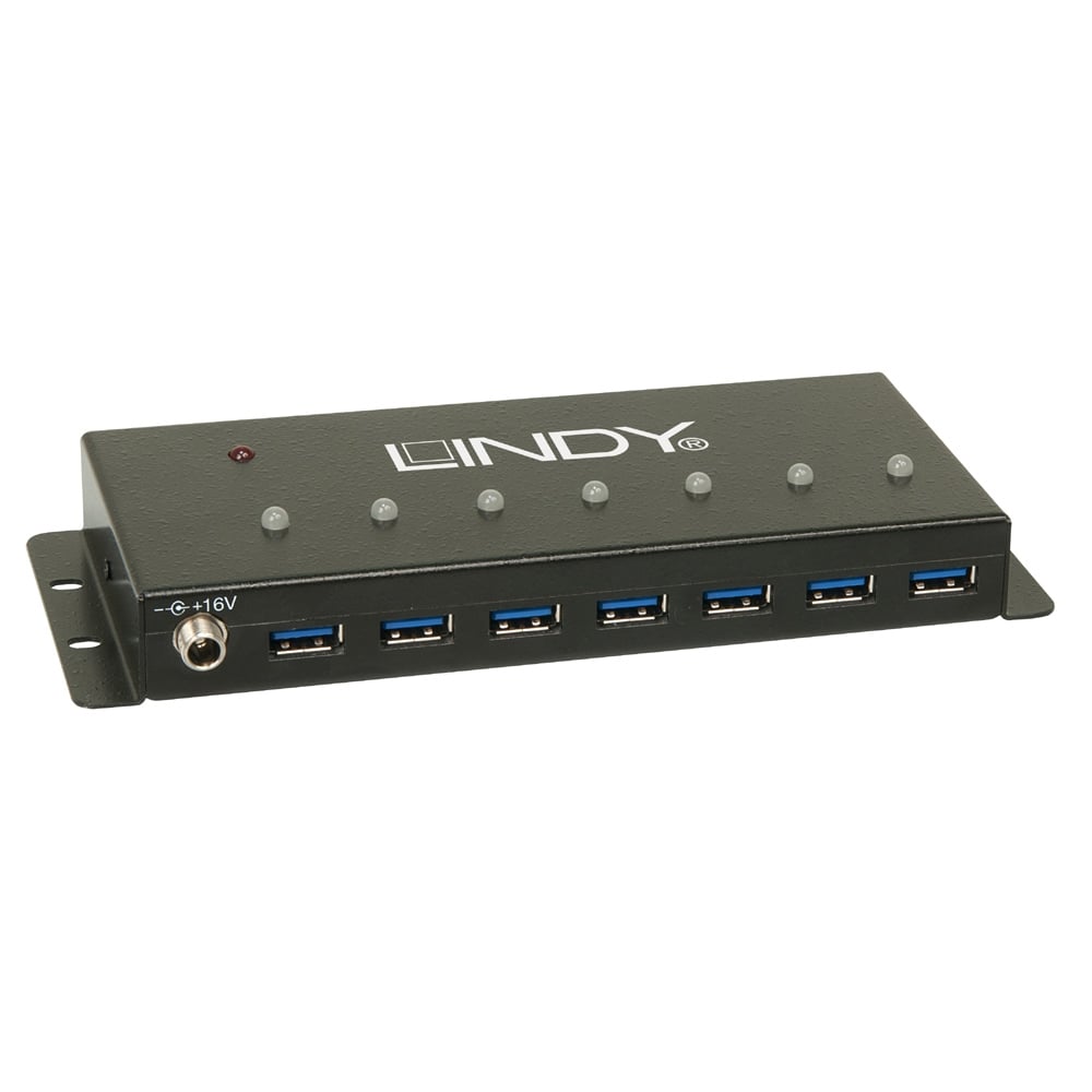 USB 3.0 Industrial Hub 7 portti Suojattu kotelo ja kiinnitysliittimet