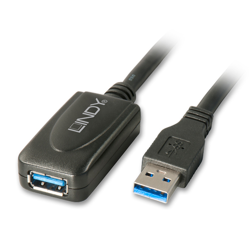 [43155] 5m USB 3.0 Aktiivinen Jatkokaapeli Tyyppi A uros/Tyyppi A naaras