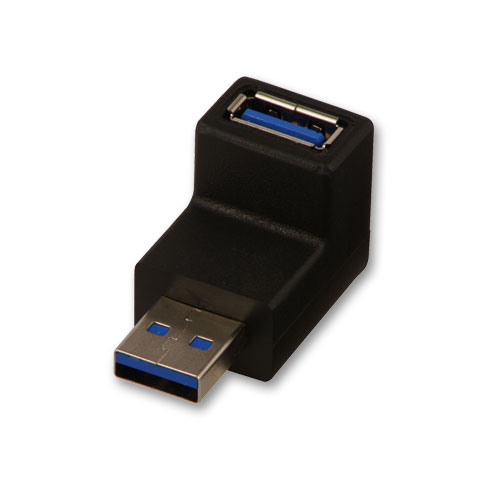 [71260] USB 3.0 90 astetta alaspäin L-sovitin, tyyppi A uros - naaras