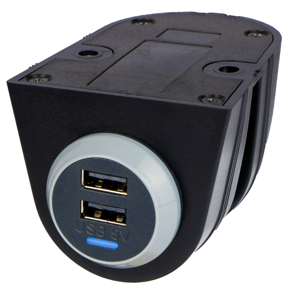ALFATRONIX PVPro-AA-Assy istuimen alle asennettava USB-podi, sis. kaksois-USB-A-laturi, kaksi USB-A:ta.