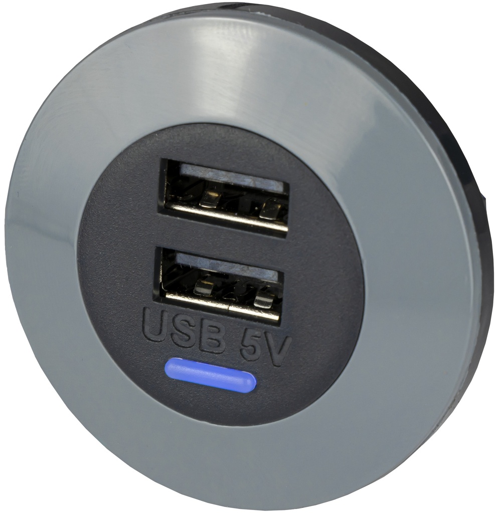 ALFATRONIX PVPro-AAFf USB-laturi, kaksois-USB-A, etupuolelle asennettava.