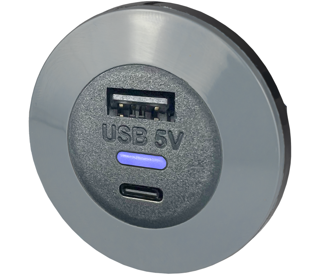 ALFATRONIX PVPro-ACFf USB-laturi, kaksois-USB-A & USB-C, etupuolelle sopiva