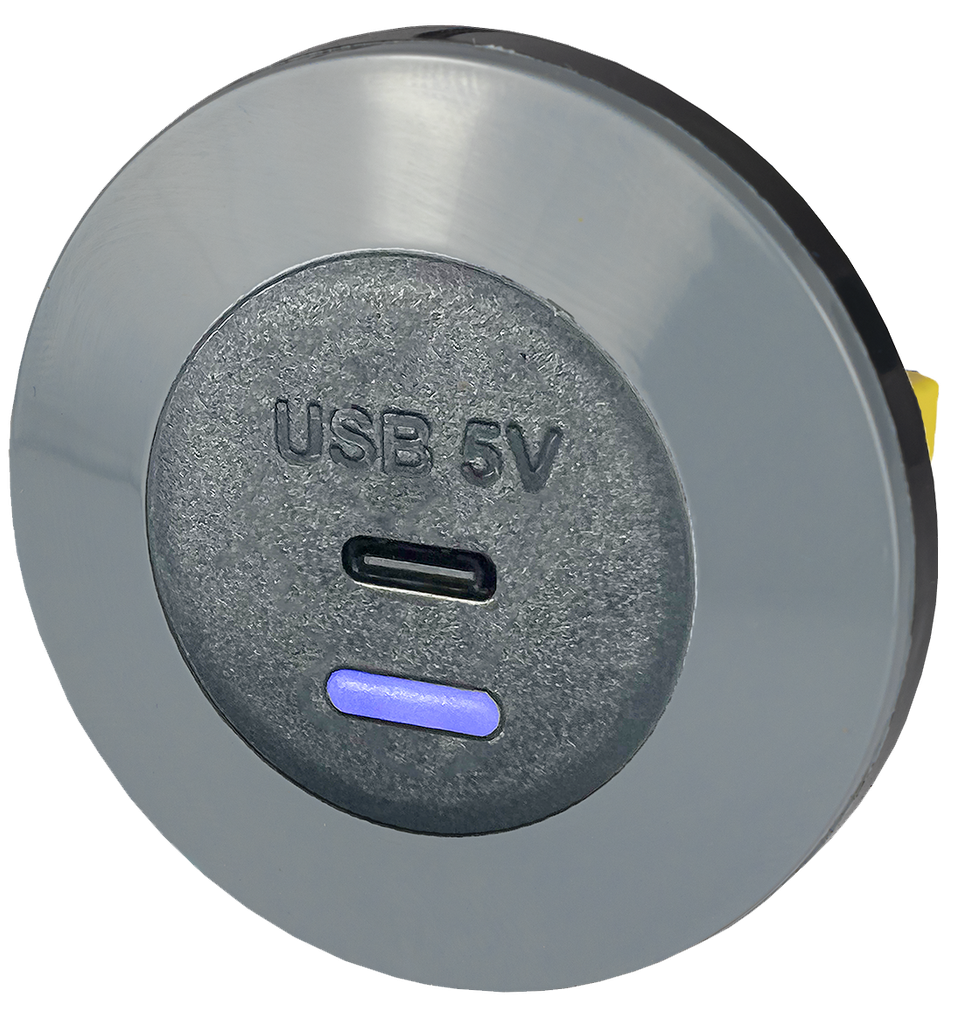 ALFATRONIX PVPWP-CFf USB-laturi, yksi USB-C, etupuolelle sopiva, IP65.