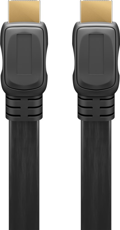 GOOBAY 61281 - HDMI 2.0 KAAPELI Flat 0500 5,0m (15+1) MUSTA