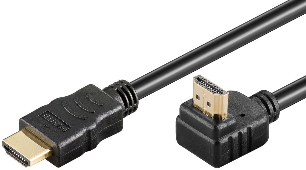 GOOBAY 31916 - HDMI 1.4 KAAPELI   90° 0150 1,5m (15+1) MUSTA
