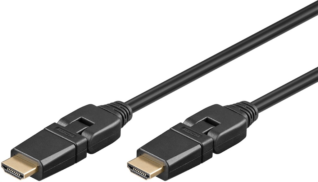 GOOBAY 61283 - HDMI 2.0 KAAPELI  360° 0150 1,5m (15+1) MUSTA
