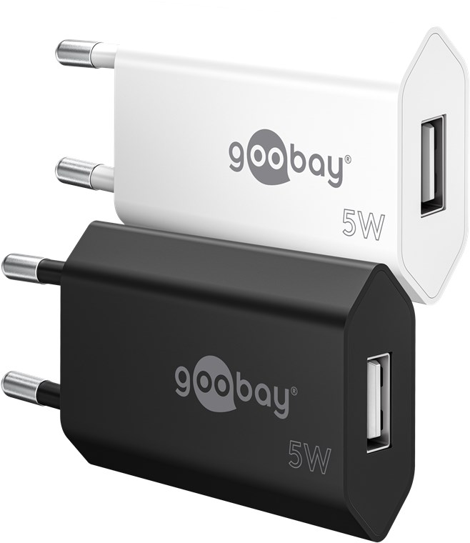 GOOBAY 44949 - USB-latauslaite (5 W) musta 1x USB-A-portti