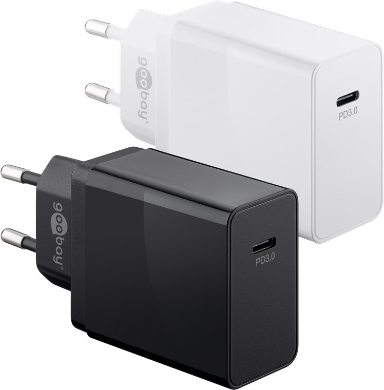 [57749] GOOBAY 57749 - USB-C PD-pikalaturi (25 W), valkoinen 1x USB-C-portti (Power Delivery)