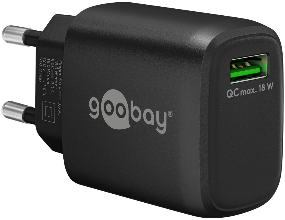 [61671] GOOBAY 61671 - USB-pikalaturi QC 3.0 (18 W) valkoinen 1x USB-A-portti (pikalataus 3.0)