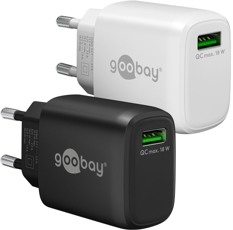 GOOBAY 61672 - USB-pikalaturi QC 3.0 (18 W) valkoinen 1x USB-A-portti (pikalataus 3.0)