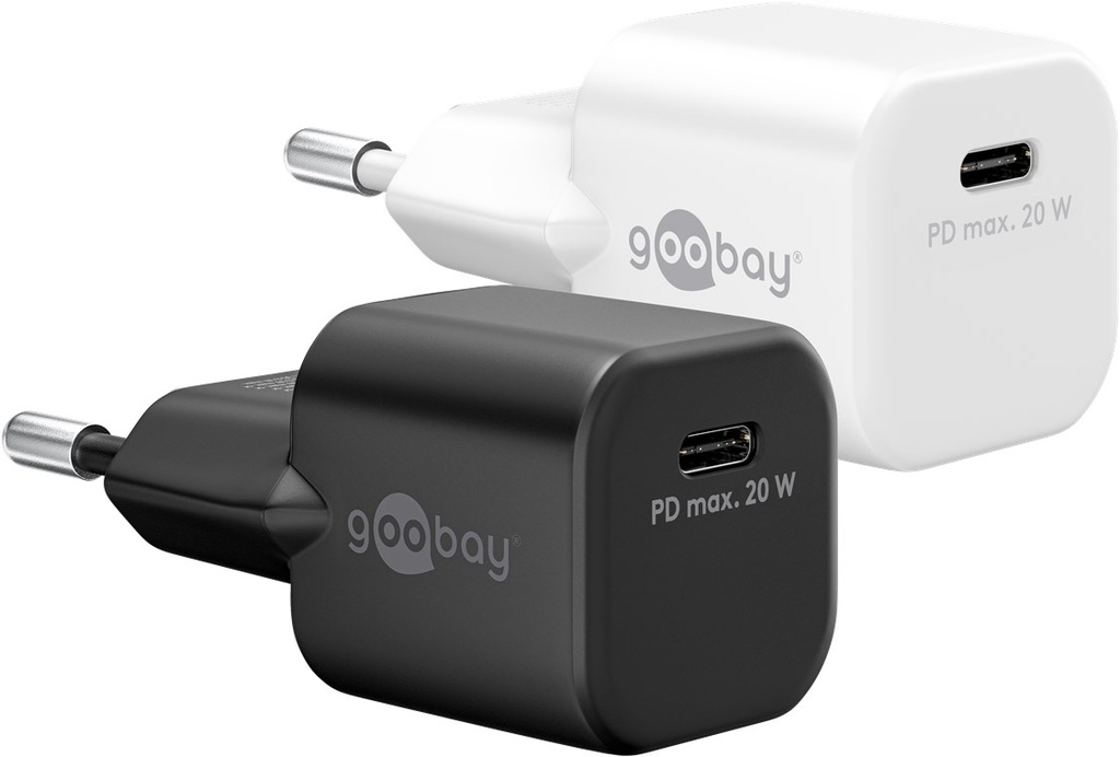 GOOBAY 65404 - USB-C PD-pikalaturi Nano (20 W) valkoinen 1x USB-C-portti (Power Delivery)
