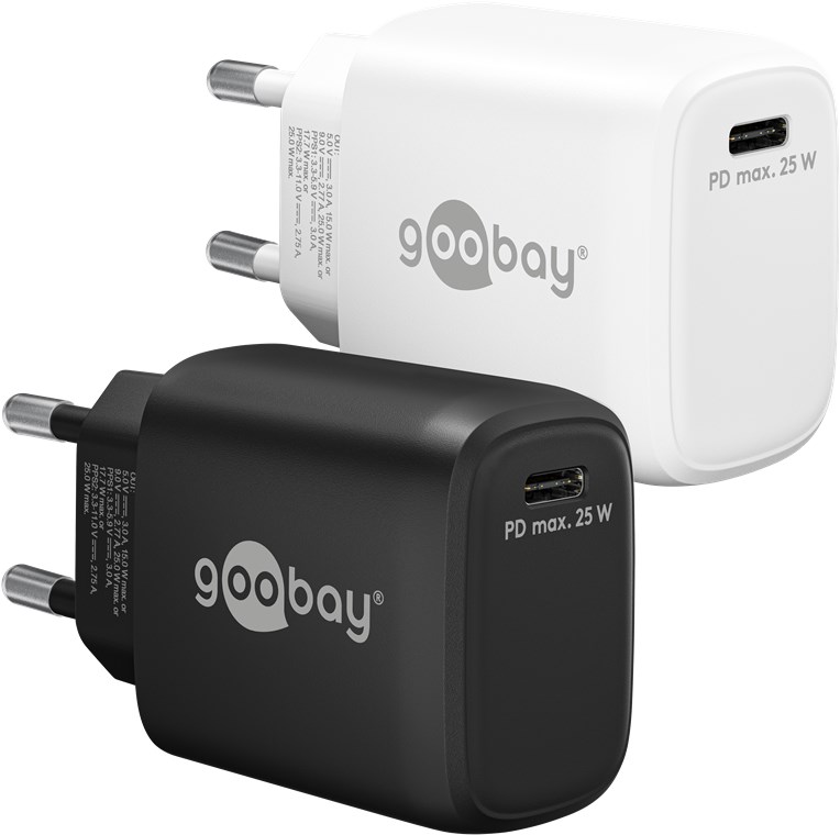 [65368] GOOBAY 65368 - USB-C PD-pikalaturi (25 W) valkoinen 1x USB-C-portti (virranjakelu)