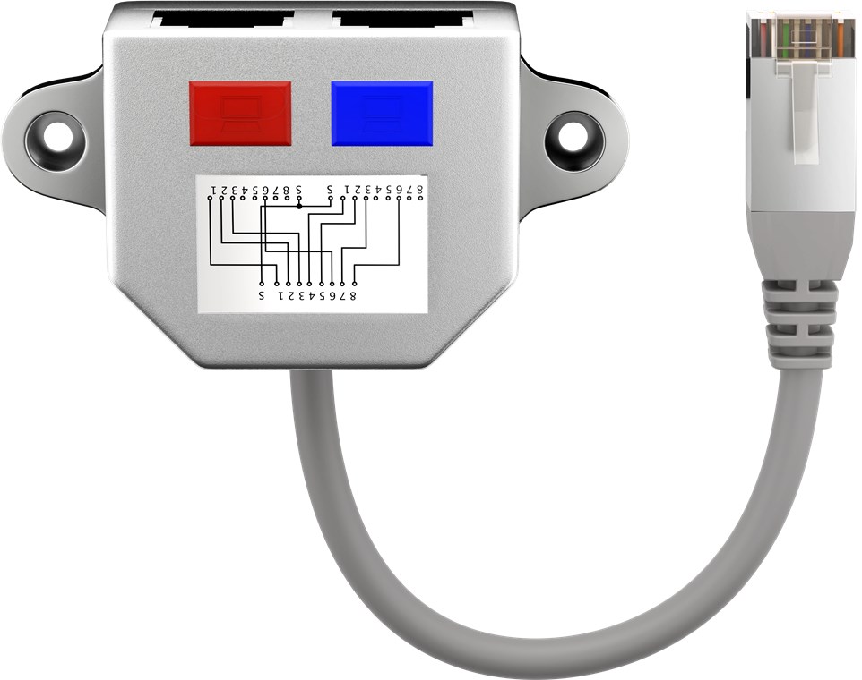[68908] GOOBAY 68908 - LAN-kaapelin jakaja (verkkokytkin), Y-sovitin 2x CAT 5 Ethernet wiring 1x 8-pin to 2x 4-pin