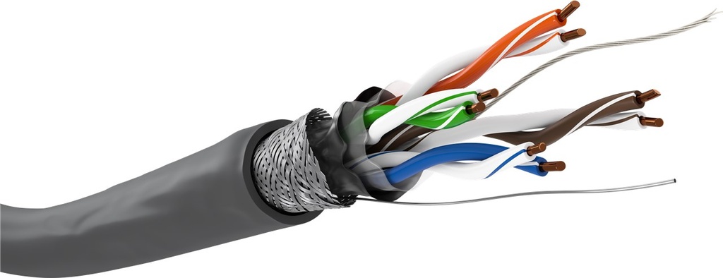 [15015] GOOBAY 15015 - LAN CAT 5 YKSISÄIKEINEN SF/UTP HARMAA CU 100m CPR