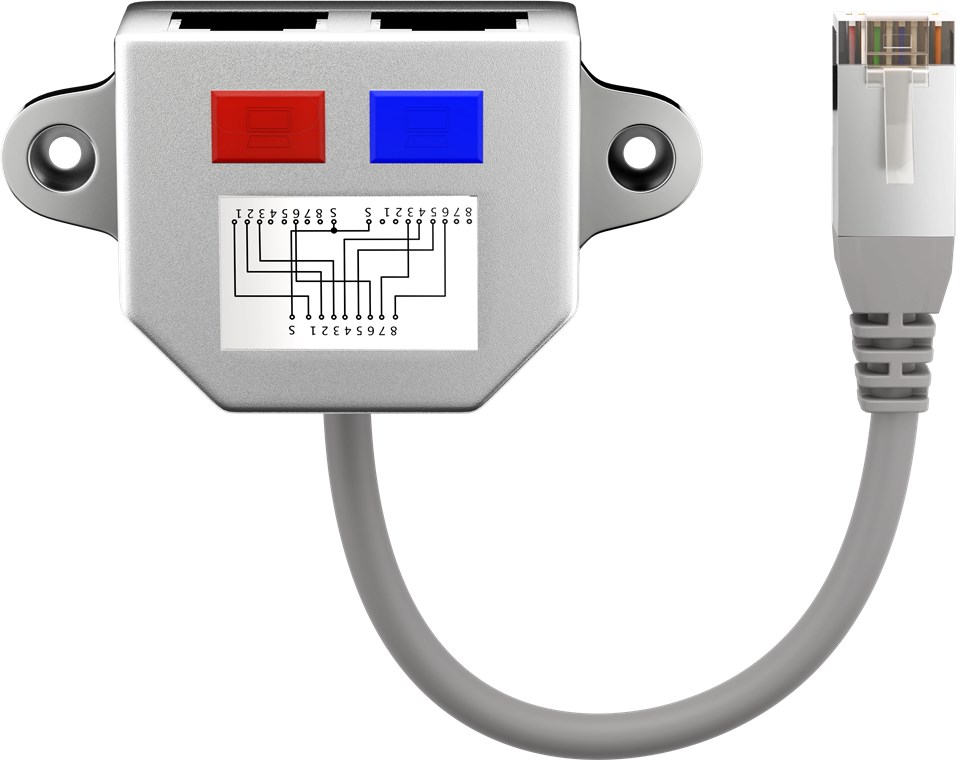 GOOBAY 68909 - NET CAT T-ADAPTERI 1x 10/100 BaseT 1xISDN