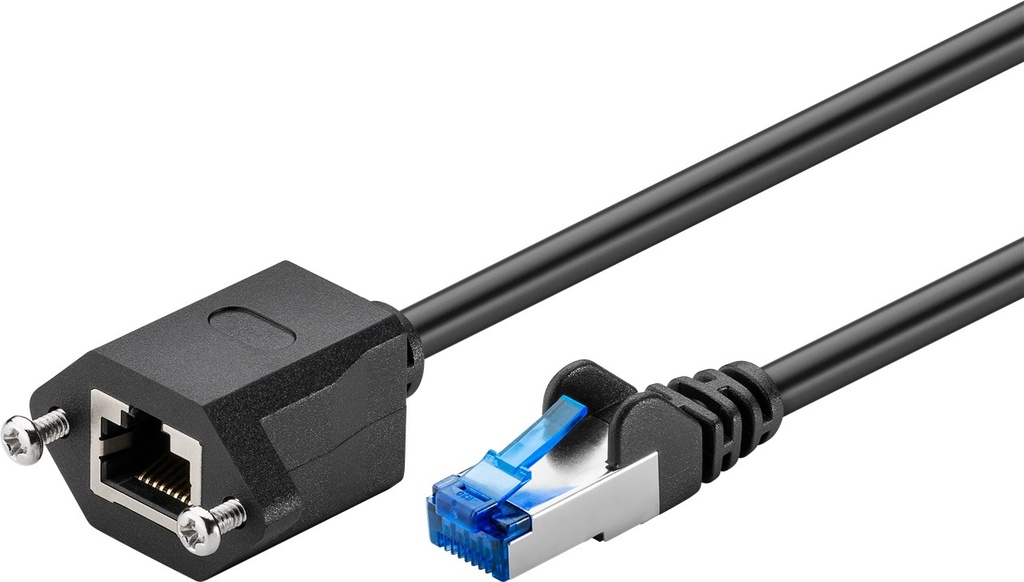 GOOBAY 77578 - CAT 6a-0200 S/FTP JATKO KIINNITYS RUUVEILLA MUSTA 2,0m
