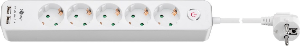 [41265] GOOBAY 41265 - NK 500-150 CS USB 2.1A 2-jakkinen VALKOINEN 1,5m