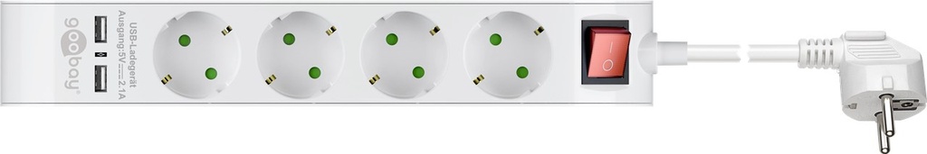 [55481] GOOBAY 55481 - NK 400-140 CS USB2.1A 2-jakkinen VALKOINEN 1.4m