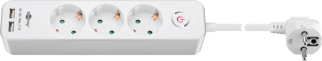 [41264] GOOBAY 41264 - NK 300-150 CS USB 2.1A 2-nastainen VALKOINEN 1,5m