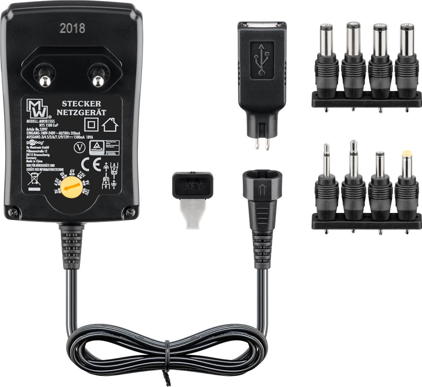 [53997] GOOBAY 53997 - NTS U  3-12V/18W 8-adpt. USB (100-240V)