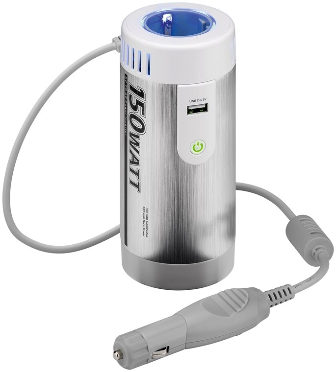 GOOBAY 67920 - SPW DC/AC Jännitemuunnin 12V 230V 150W USB 2,4A