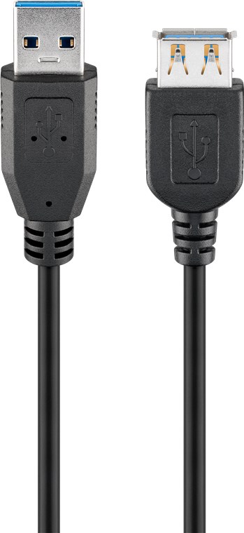 GOOBAY 95726 - USB KAAPELI 3.0 JATKOKAAPELI AA 500 MUSTA 5m