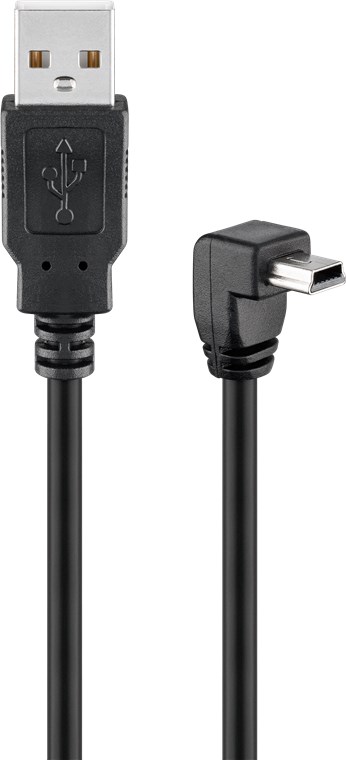 GOOBAY 93971 - USB KAAPELI MINI-B  5 pin 180  MUSTA 90 DEC 1.8m