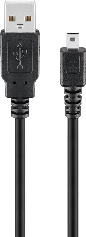 GOOBAY 93972 - USB KAAPELI MINI  8 pin 180 MUSTA 1.8m