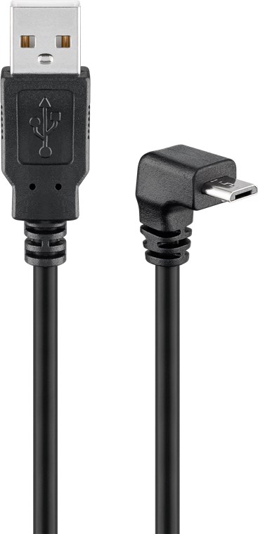 GOOBAY 95343 - USB KAAPELI MICRO-B 180 MUSTA 90 DEC 1.8m