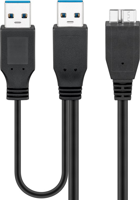 GOOBAY 95746 - USB KAAPELI 3.0 Micro-B 030 Y-Power 0.3m