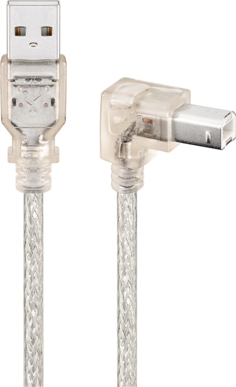 GOOBAY 93575 - USB KAAPELI AB 050 90 DEC HiSpeed 2.0 LÄPINÄKYVÄ 0.5m