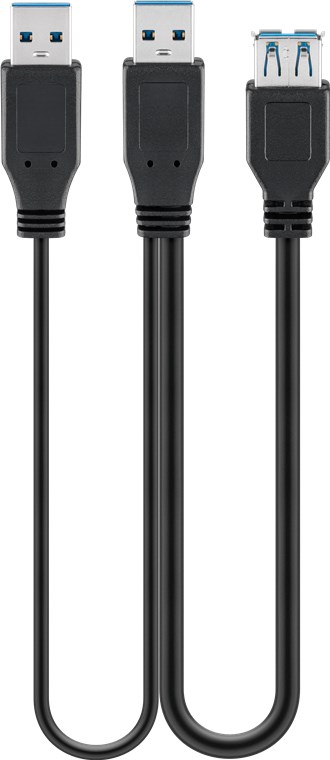 GOOBAY 95749 - USB KAAPELI 3.0 JATKOKAAPELI AA 030 Y-Power 0.3m