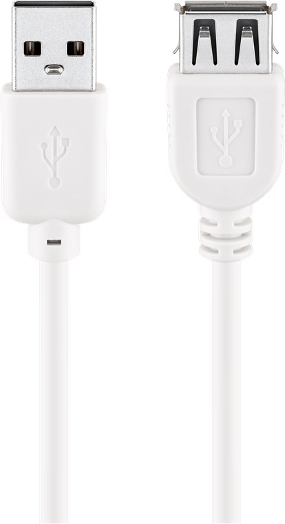 GOOBAY 96198 - USB KAAPELI JATKOKAAPELI AA 180 HiSpeed 2.0 VALKOINEN 1.8m