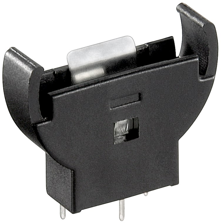 [46159] GOOBAY 46159Nappiparistokotelon pidike CR2012 - CR2032 max. 20 mm, musta, tulostuskokoonpano, pystysuora (3-nastainen)