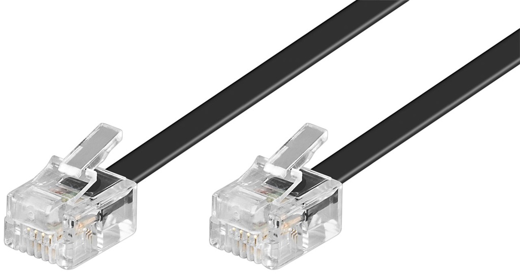 [50317] GOOBAY 50317Modulaarikaapeli, musta kuparipäällysteinen alumiinijohto (CCA), RJ11 uros (6P4C) > RJ11 uros (6P4C) > RJ11 uros (6P4C)