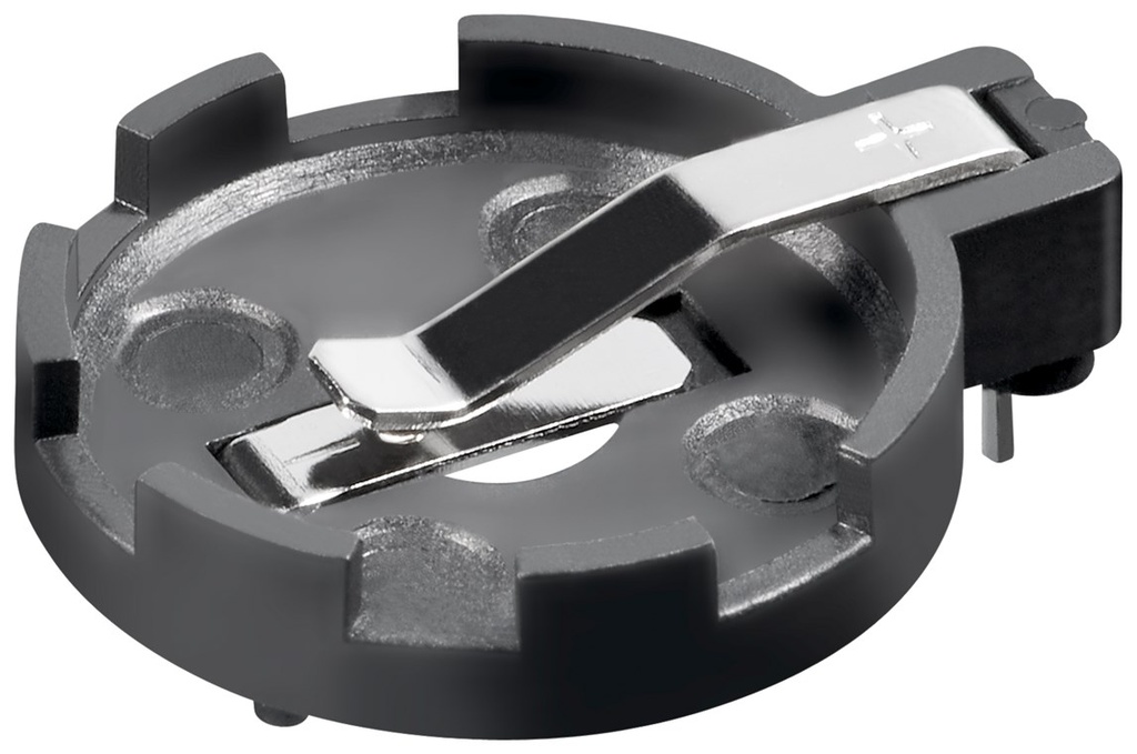 GOOBAY 56617Nappikennonpidin CR2012-CR2032 max. 20 mm, musta, tulostuskokoonpano, vaakasuora (2-nastainen)