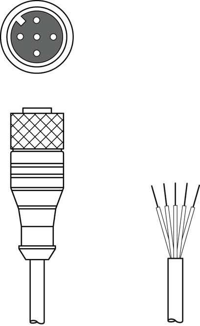 LEUZE 50133841 - Anturikaapeli M12 5-pin naaras A-koodaus musta 5m KD U-M12-5W-P1-050