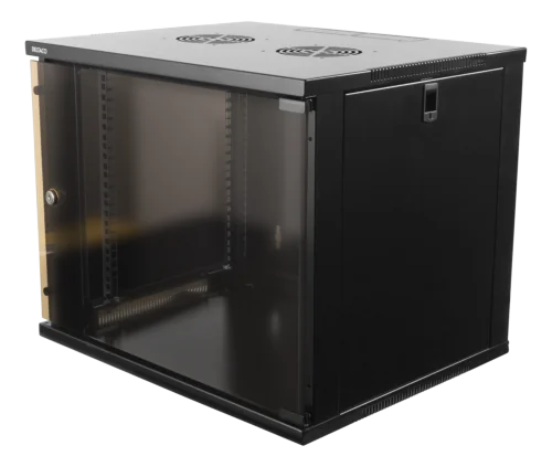 DELTACO 19-5409B - 19" Räkkikaappi 9U 540x450mm lattia- tai seinäasennus musta