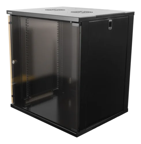 [19-5412B] DELTACO 19-5412B - 19" Räkkikaappi 12U 540x450mm lattia- tai seinäasennus musta