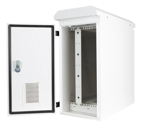 DELTACO 19-5606WP - 19" Laitekaappi 6U 600x280x600mm pystyasennus IP55 valkoinen