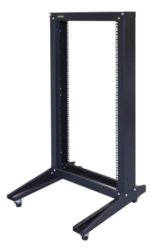 TOTEN 19-OR6622 - 19" Avoin lattiateline pyörillä 22U 600x600mm max 150kg musta
