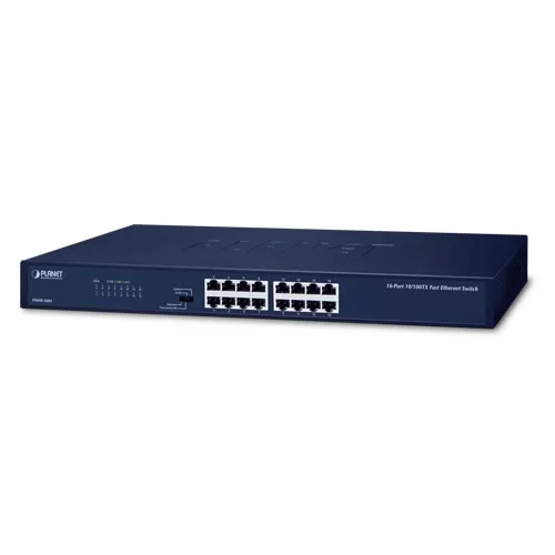 PLANET FNSW-1601 - Ethernet-kytkin 16-porttinen 10/100BASE-TX (4 toimintatilaa: Standard/VLAN/Virtakontrolli/Extend)