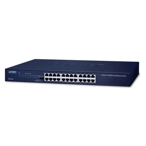 PLANET FNSW-2401 - Ethernet-kytkin 24-porttinen 10/100BASE-TX (4 toimintatilaa: Standard/VLAN/Virtakontrolli/Extend)