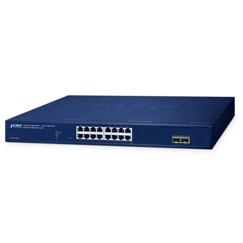 PLANET GS-2210-16T2S - Ethernet-kytkin 16-porttinen 10/100/1000T + 2-porttinen 1000X SFP Web smart