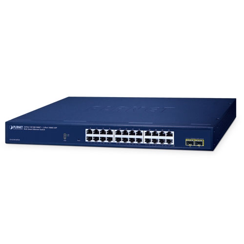 [GS-2210-24T2S] PLANET GS-2210-24T2S - Ethernet-kytkin 24-porttinen 10/100/1000T + 2-porttinen 1000X SFP Web smart