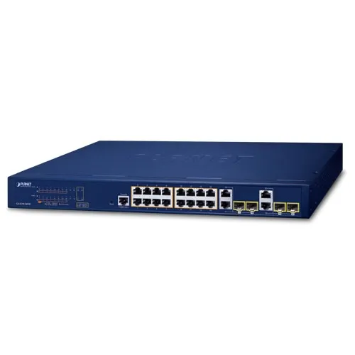 PLANET GS-4210-16P4C - Ethernet-kytkin Hallittu IPv6/IPv4 16-porttinen 802.3at PoE+ TP/SFP